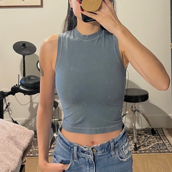 SKIMS COTTON Jersey Mock Neck TANK - Picture 2 of 2